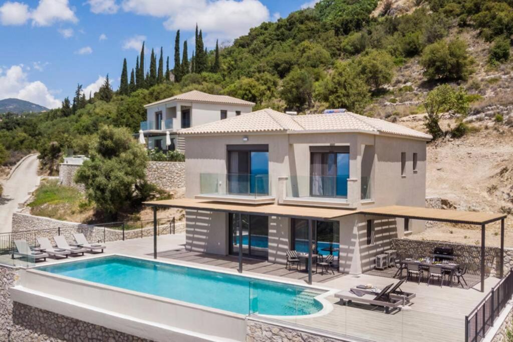 Color Villas-New Villa Green At Trapezaki With Private Pool Mousata Eksteriør billede
