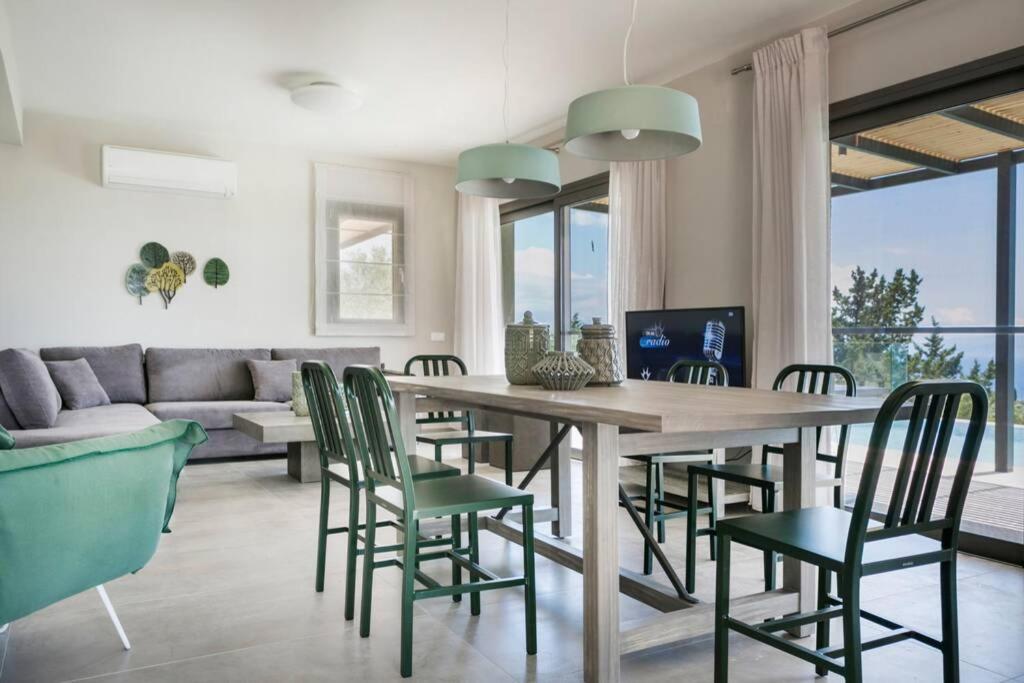 Color Villas-New Villa Green At Trapezaki With Private Pool Mousata Eksteriør billede